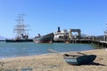 Hyde Street Pier National Historic Park with Old Ships, San Francisco, California Royalty Free Stock Photo