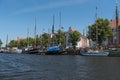 Old ships in the museum harbor to luÃËbeck on wenditzufer, untertrave, lubeck, germany Royalty Free Stock Photo