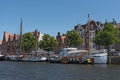 Old ships in the museum harbor to luÃËbeck on wenditzufer, untertrave, lubeck, germany Royalty Free Stock Photo