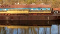 Old ships at the pier, rusty and empty barges Royalty Free Stock Photo