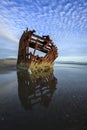 Old shipwreck near Astoria, Oregon. Royalty Free Stock Photo