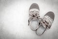 Old shoes on dirty background Royalty Free Stock Photo
