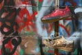 Old shoes and graffiti