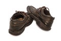 Old shoes - Still life pair of brown leather shoes old and dirty Royalty Free Stock Photo