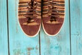 Old shoes. Various colors and vintage style Royalty Free Stock Photo