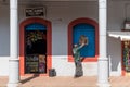 An old shop with vintage gothic windows in a Portuguese colonial era building in the city of