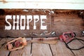 Old Shoppe Sign Royalty Free Stock Photo