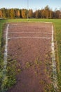 old shot put pit lines on an athletics track outdoors Royalty Free Stock Photo
