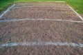 old shot put pit lines on an athletics track outdoors Royalty Free Stock Photo