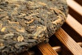 Old Shu Puerh Chinese fermented black tea, selective focus