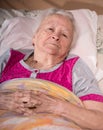 Old sick pensive woman Royalty Free Stock Photo