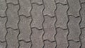 The old sidewalk, Pattern of brick worm floor, Surface of paving block, Texture background, Top view. Royalty Free Stock Photo