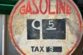 Old sign with gas prices. Royalty Free Stock Photo