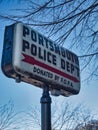 Old sign for Police department in Portsmouth Ohio Royalty Free Stock Photo