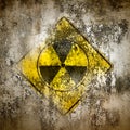 Old sign radiation on wall Royalty Free Stock Photo