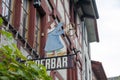 Old signage of shop, bar and restaurant on buildingl in Stein Am Rhein, Switzerland Royalty Free Stock Photo