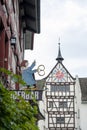 Old signage of shop, bar and restaurant on buildingl in Stein Am Rhein, Switzerland Royalty Free Stock Photo