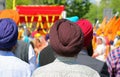 Sikh men with turbans on head during a religious ceremony. the t Royalty Free Stock Photo