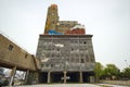 Old Silo and dry docks buildings Royalty Free Stock Photo