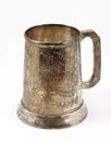 An old silver beer tankard