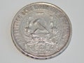 Old silver coin one ruble of the USSR in 1921 Royalty Free Stock Photo