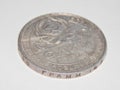 Old silver coin one ruble of the USSR in 1924 Royalty Free Stock Photo