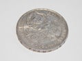 Old silver coin one ruble of the USSR in 1924 Royalty Free Stock Photo