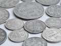 Old silver coins Finland with Russia Royalty Free Stock Photo