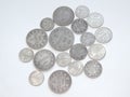 Old silver coins Finland with Russia Royalty Free Stock Photo