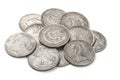 Old silver coins Royalty Free Stock Photo