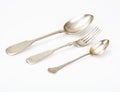 Old silver cutlery Royalty Free Stock Photo