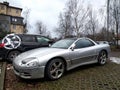 Old rare interesting sport car classic veteran oldtimer Mitsubishi Eclipse parked Royalty Free Stock Photo