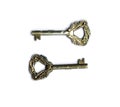 Old silver key For opening the door. And open the learning process. isolated Royalty Free Stock Photo