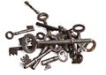 Old silver keys collection Royalty Free Stock Photo