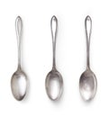 Old silver spoon isolated on white with clipping path included Royalty Free Stock Photo