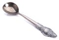 Old silver spoon with ornament Royalty Free Stock Photo