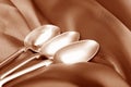 Old silver spoons Royalty Free Stock Photo