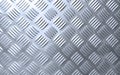 The old silver steel checkered plate background with scratches texture and light reflection on surface Royalty Free Stock Photo