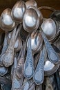 Old silver teaspoons