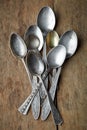 Old silver teaspoons