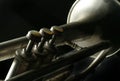 Old Silver Trumpet Royalty Free Stock Photo