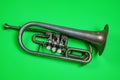 Old silver trumpet Royalty Free Stock Photo