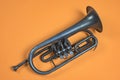 Old silver trumpet Royalty Free Stock Photo