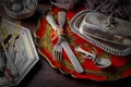 Old silver ware Royalty Free Stock Photo