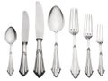 Old Silverware Set (Clipping Path) Royalty Free Stock Photo