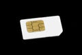 Old sim card isolated on black Royalty Free Stock Photo