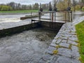 An old simple sluice gate to divert the mill stream from the river bed