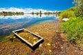 Old sinked boat on Soderica lake