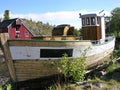 Old Sinked fishing boat Royalty Free Stock Photo