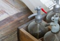 Old siphon bottle`s in the Netherlands Royalty Free Stock Photo